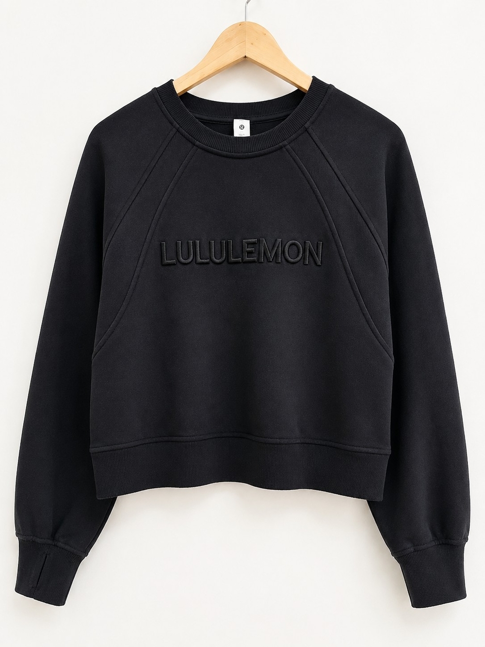 lululemon athletica Women’s Black Embossed Logo Crewneck Sweatshirt